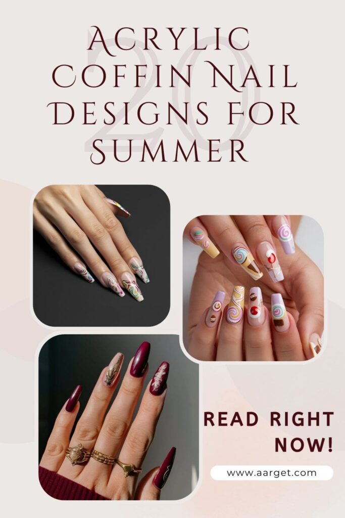 Acrylic Coffin Nail Designs For Summer Pin