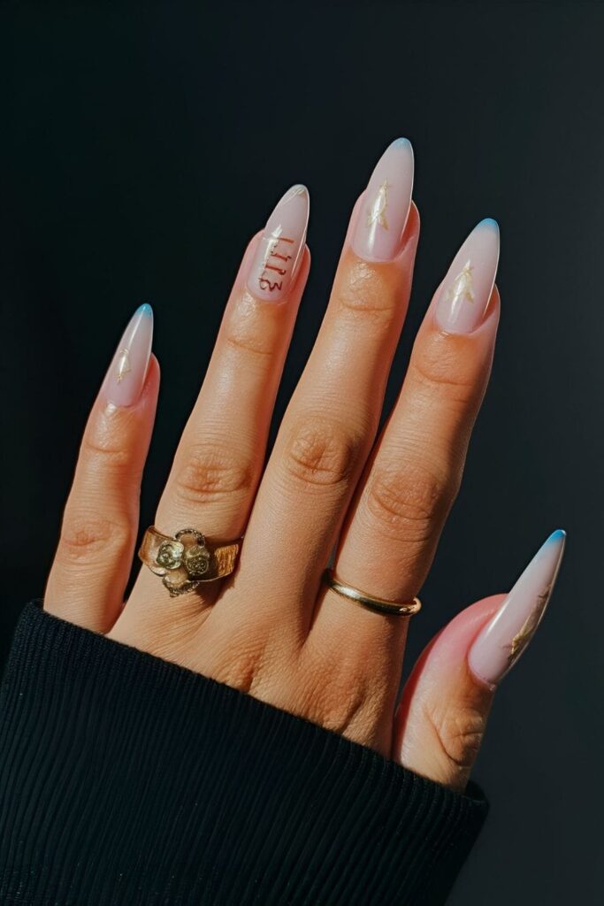 Nails with a subtle hidden message or phrase