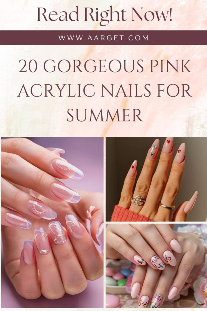 Pink Acrylic Nail Ideas Pin