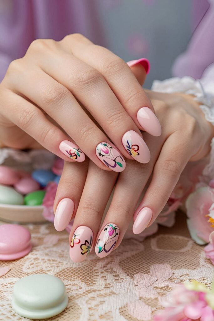 Playful candy pink acrylic nails for a fun and vibrant manicure