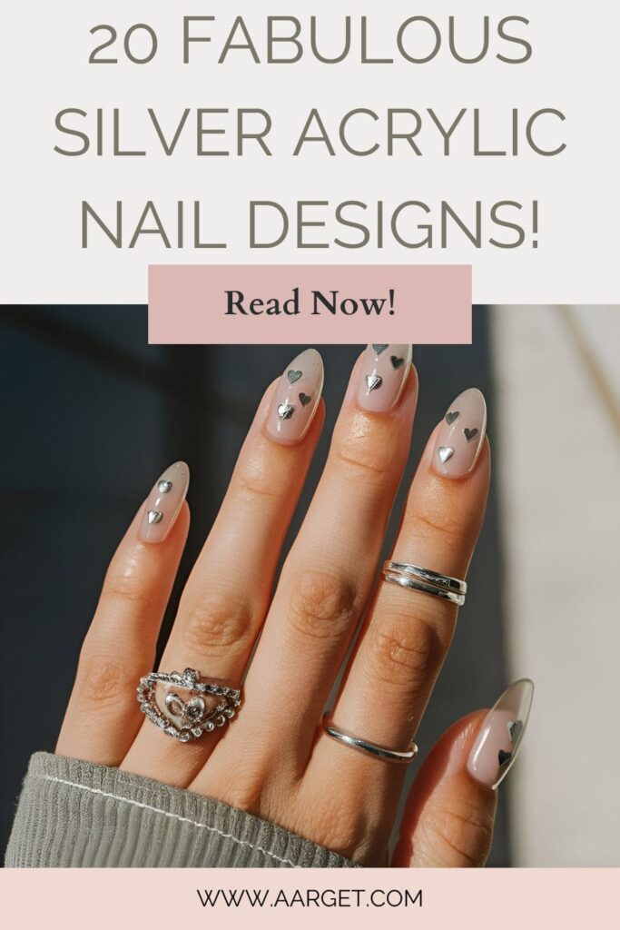 Silver Acrylic Nail Designs Pin