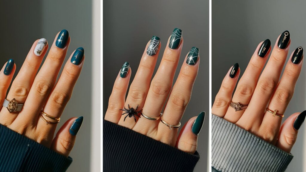 collage of three images of witchy nails