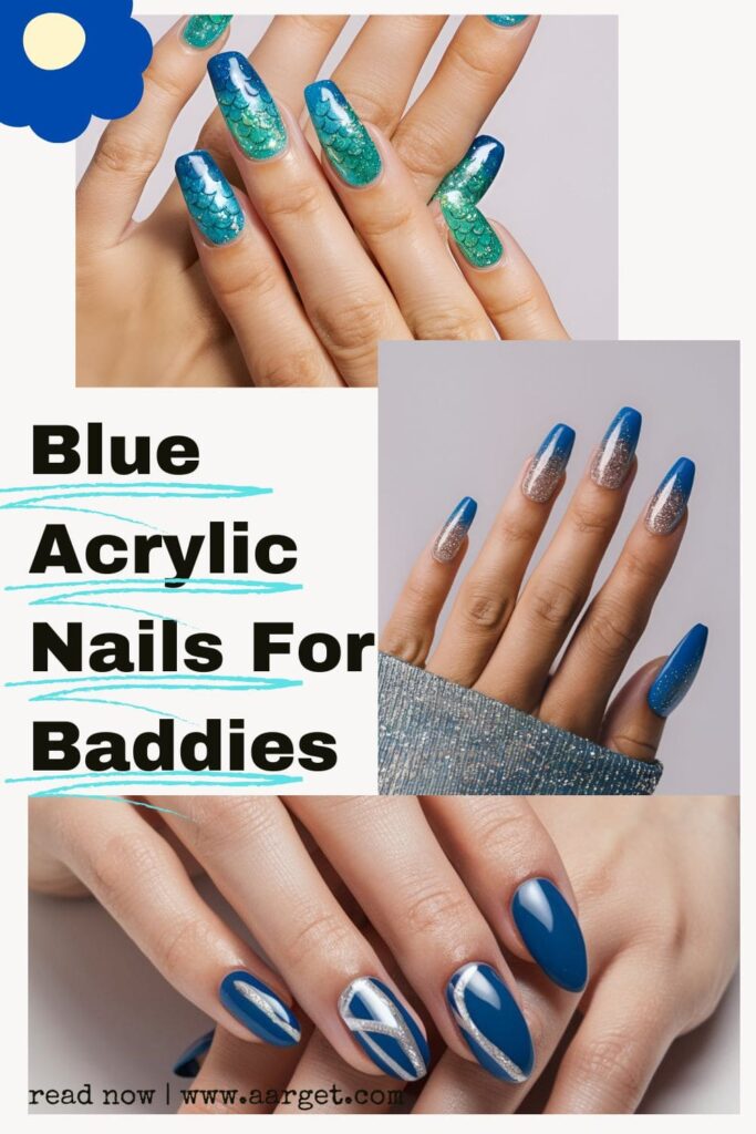 blue acrylic nails for baddies