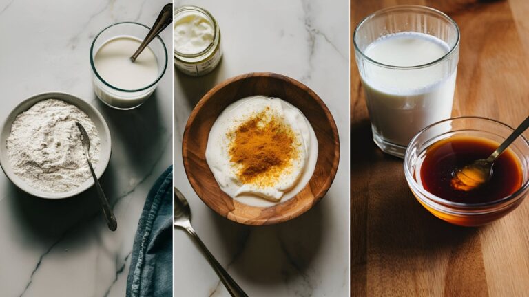 collage of three images of home made face masks